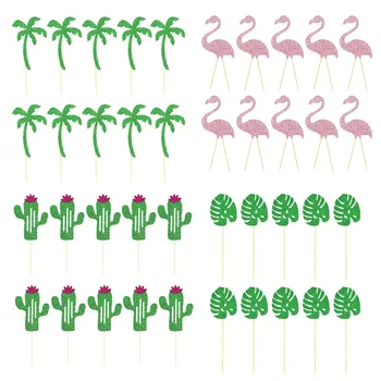 10buc Flamingo Frunze de Palmier Cactus Tort Fân Copii Petrecere de Aniversare pentru Copii Cupcake Topper Tropicala Hawaii Nunta Decor Petrecere