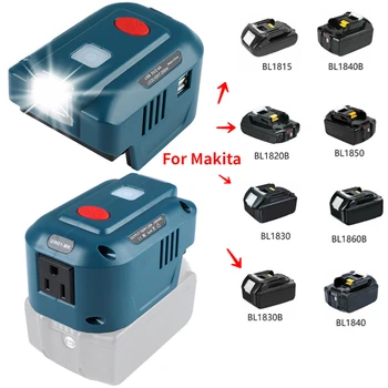 Invertor Adaptor USB Pentru Makita 18V Litiu Generator de SUA/UE Plug Portabil, Sursa de Alimentare cu LED-uri de Lumină pentru Makita BL1850