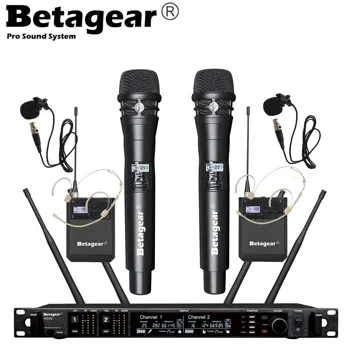 Betagear Microfon Digital Sistem Wireless Micro 615-685Mhz Etapă Mikrofon Adevărat Diversitatea Mic AD4D Dual Portabile Microfone